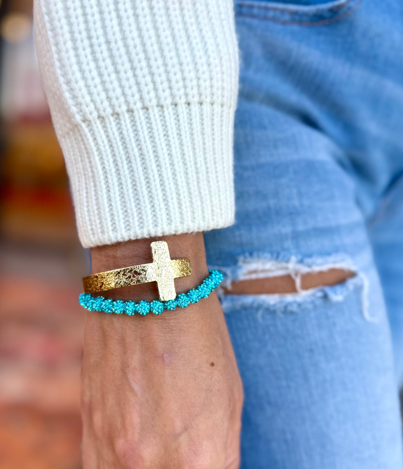 Napa Cross Cuff Gold Meets Emerson 6.0 Turquoise - Duo