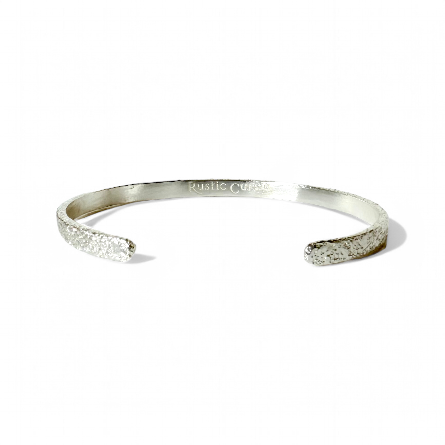 Textured & Tapered Mini Cuff - Silver