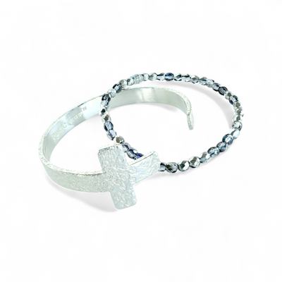 Napa Silver Cross Cuff Meets Starry Night - Duo