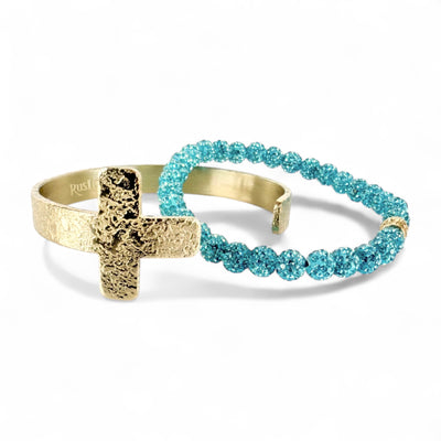 Napa Cross Cuff Gold Meets Emerson 6.0 Turquoise - Duo