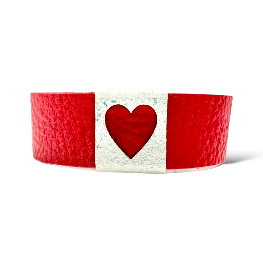 Monique Leather Heart - Red