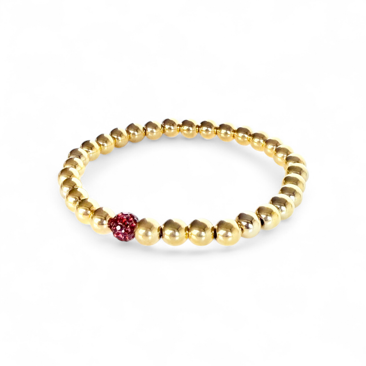 Owasso Rams-Red-Ireland Inline 6mm Beaded Bracelet-Gold