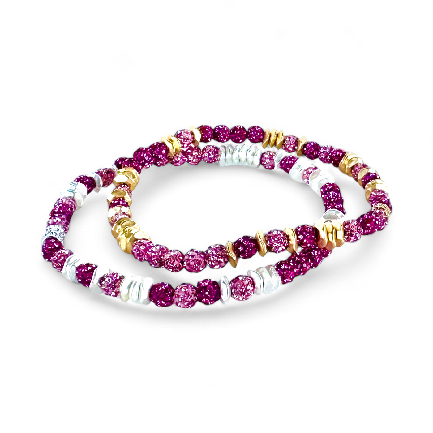 Mixed Reagan Bracelet - Pink & Magenta