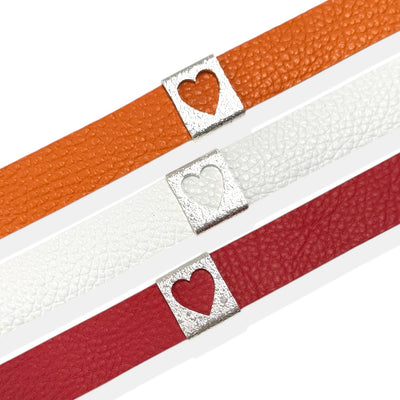 Monique Leather Heart - Orange