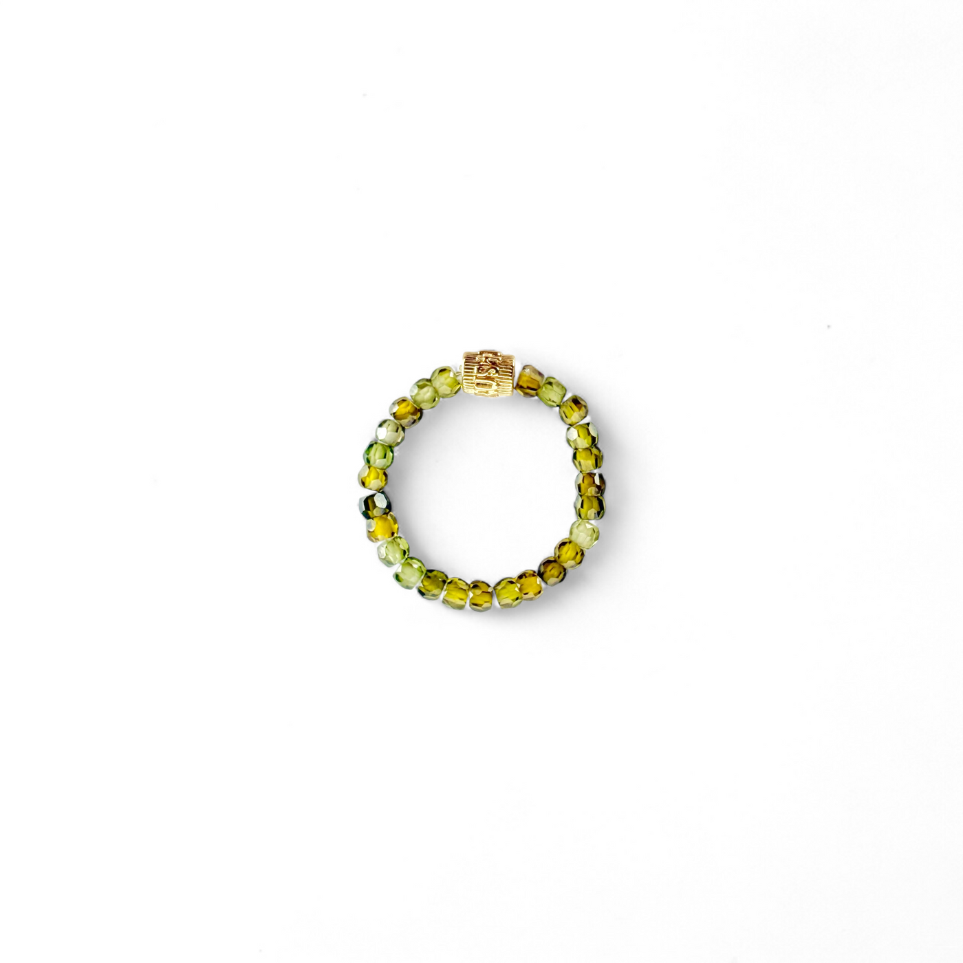 Olivia Ring - Prettier Olive Green with Gold