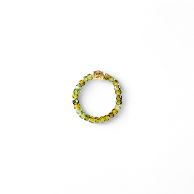 Olivia Ring - Prettier Olive Green with Gold