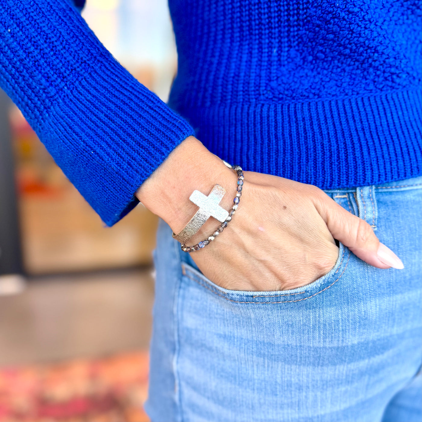 Napa Silver Cross Cuff Meets Starry Night - Duo