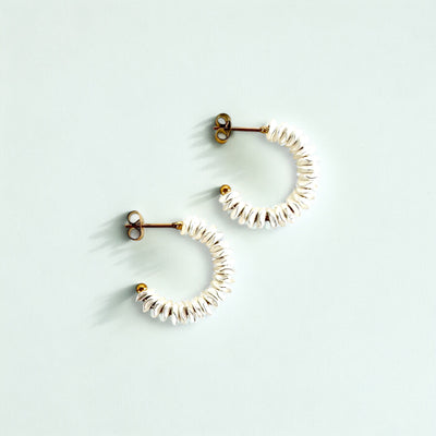 Hannah Mini Earrings in Silver with Gold