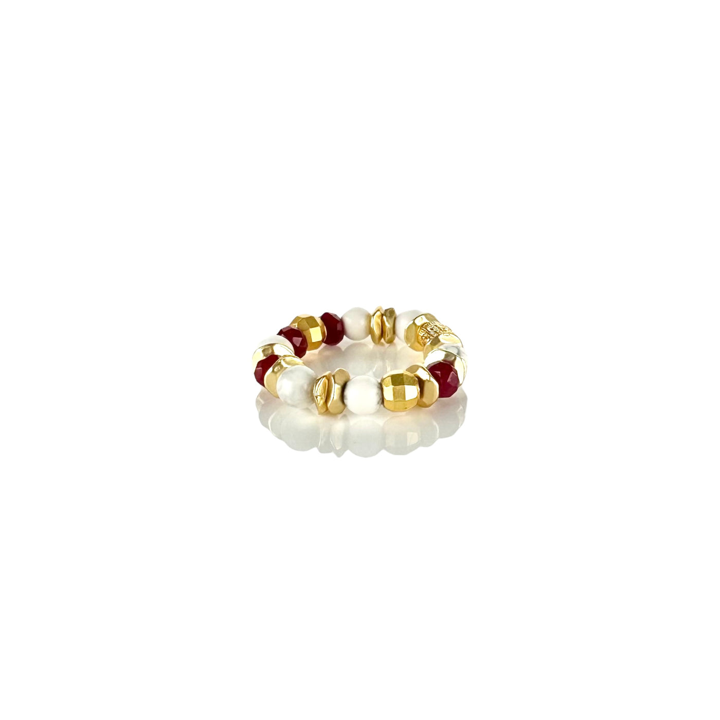 Hudson Gold Ring - Red & White