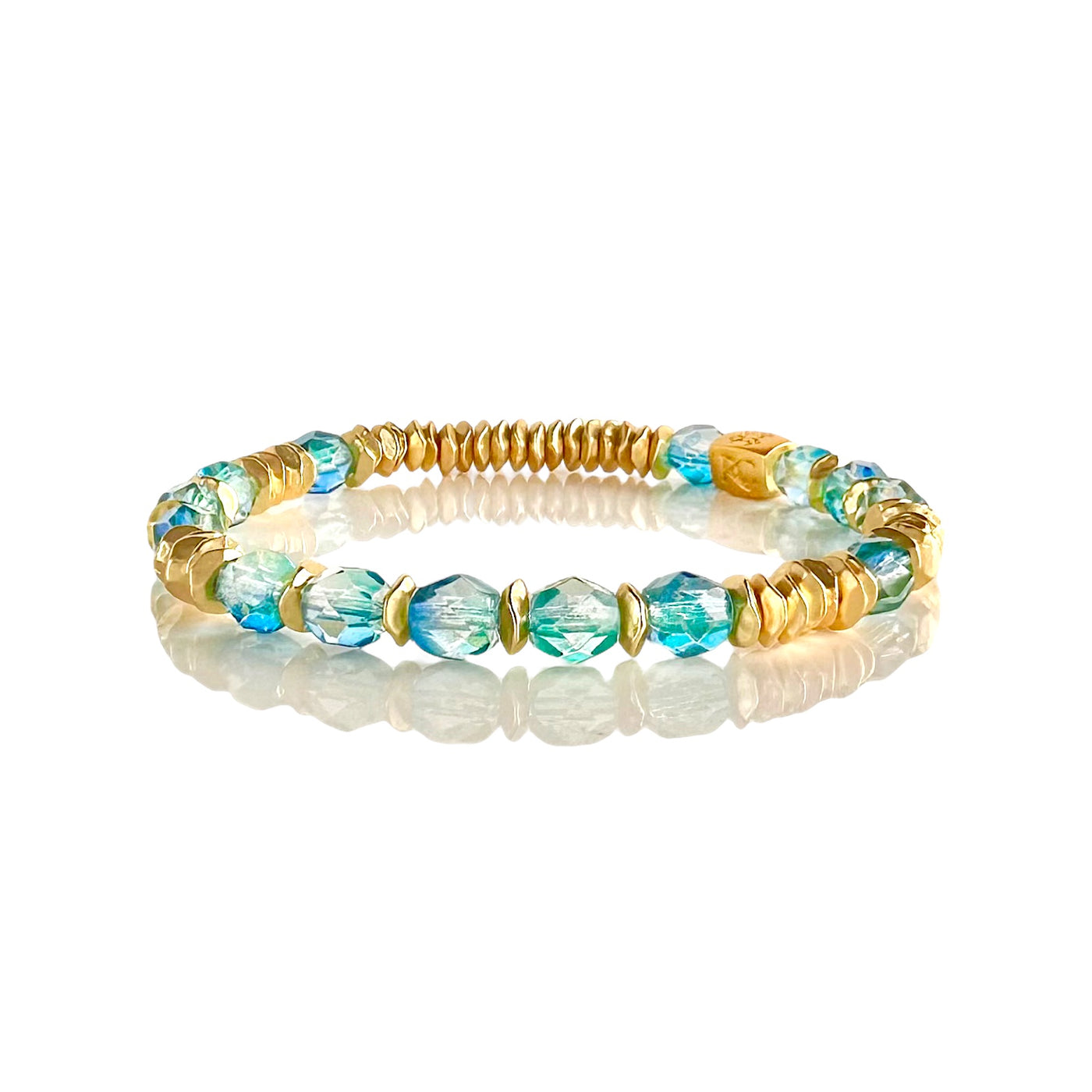 Florence Beaded  - Gold Turquoise