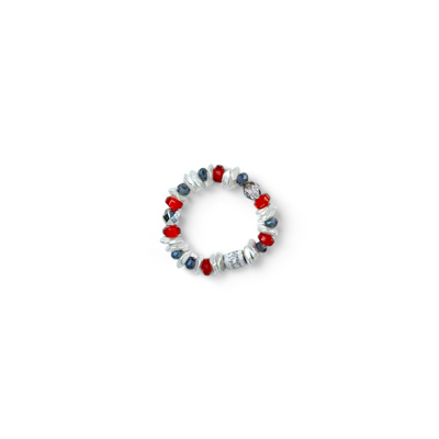 Hudson Silver Ring - Red & Blue