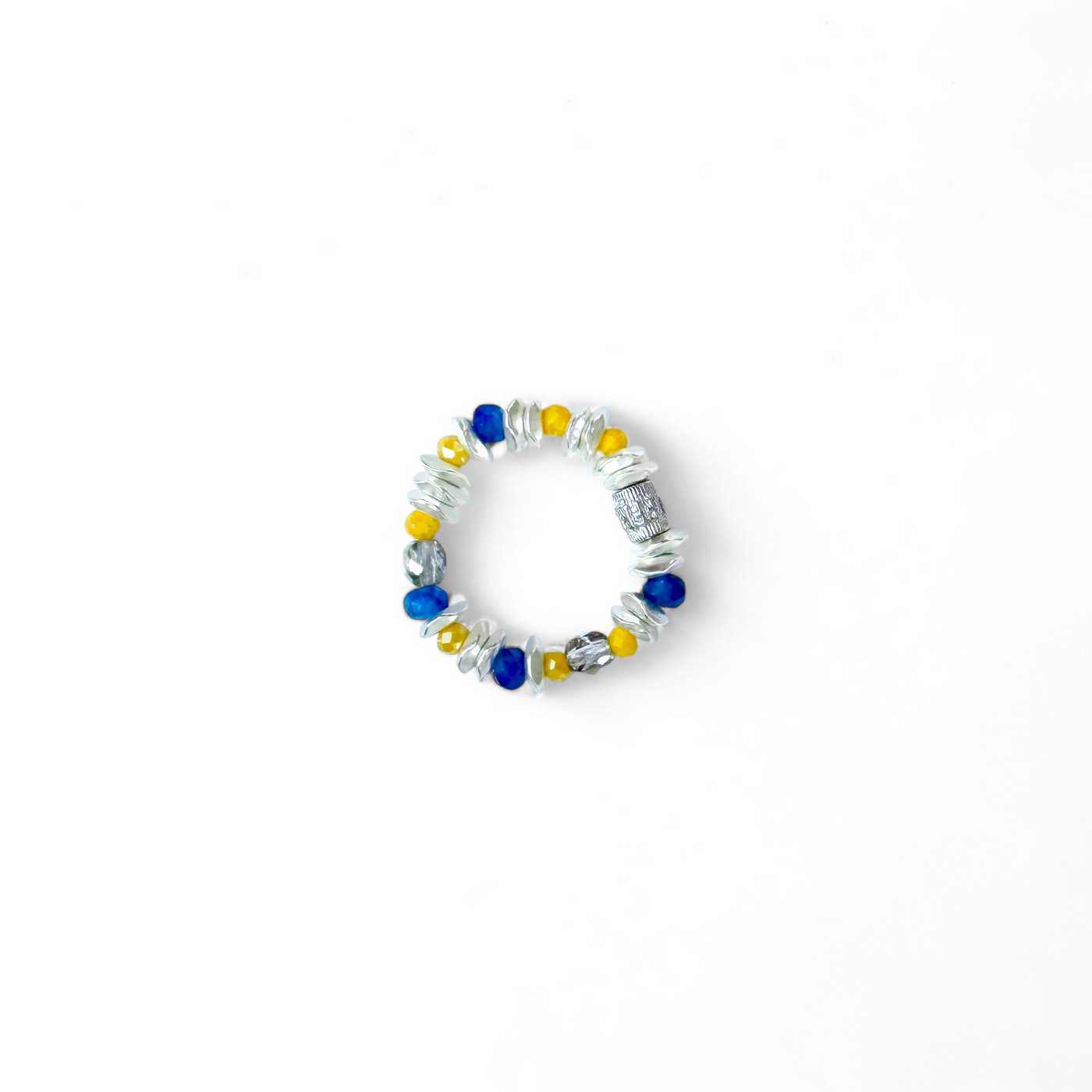 Hudson Silver Ring - Blue & Yellow