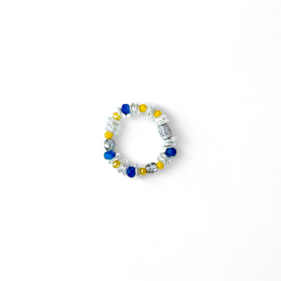 Hudson Silver Ring - Blue & Yellow