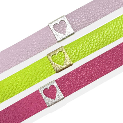 Monique Leather Heart - Lime