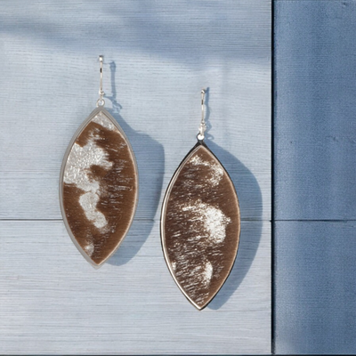 *Calfskin Leaf Shaped Earrings - Canyon Creek on Silver