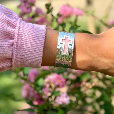 California Cross 1.0 Cuff Silver - Pink