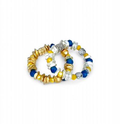 Hudson Silver Ring - Blue & Yellow