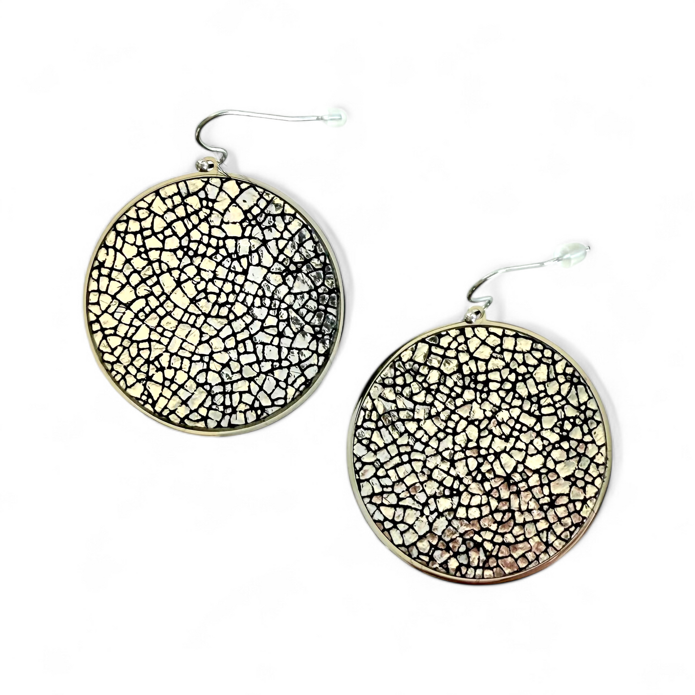 1000 Stars Silver Round Earrings-OTC