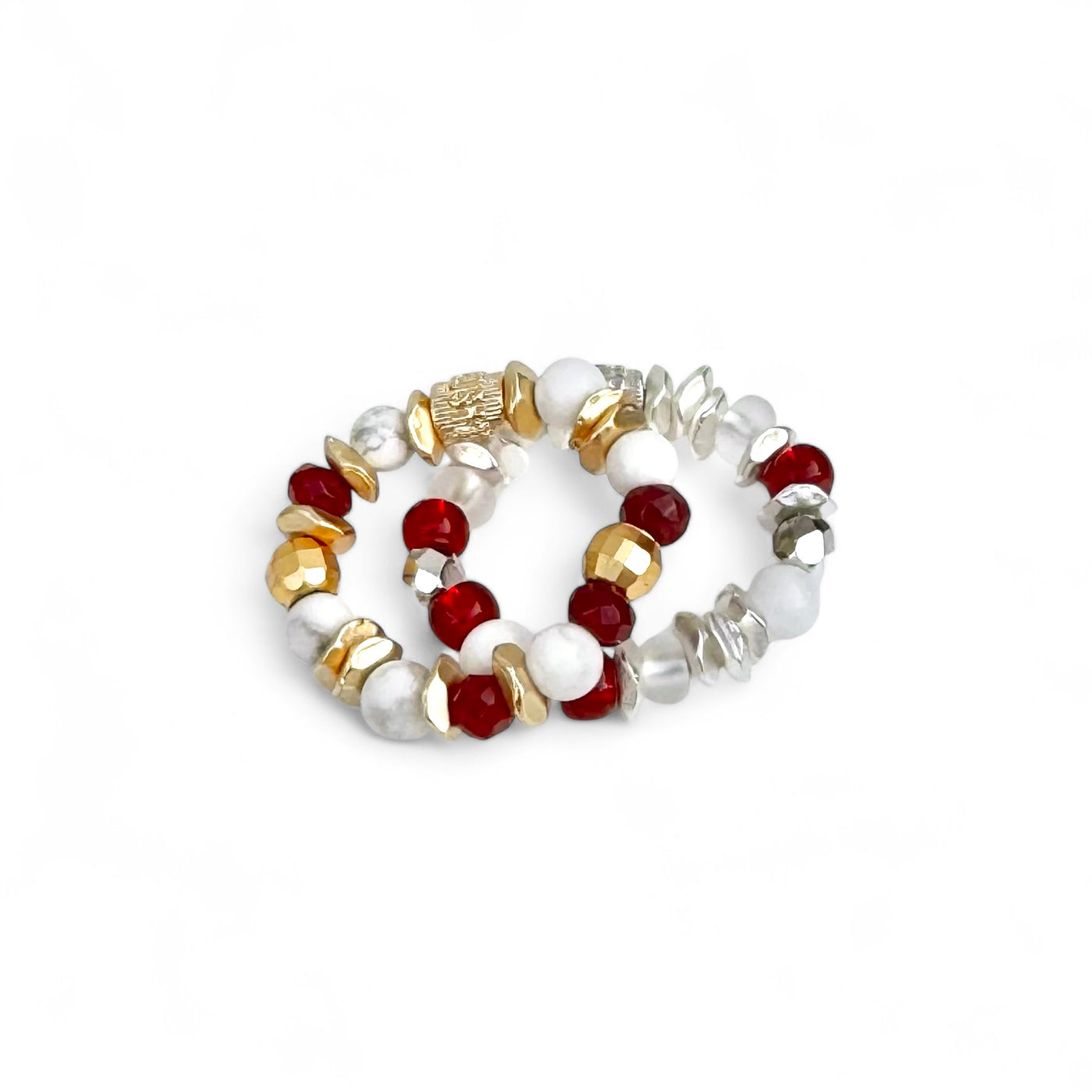 Hudson Silver Ring - Red & White