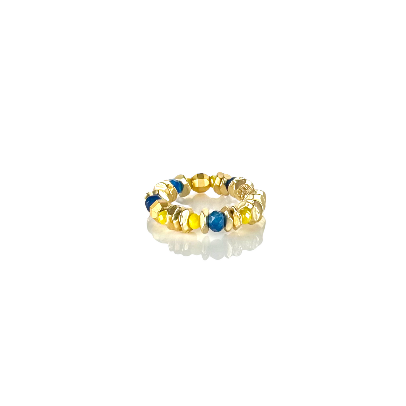 Hudson Gold Ring - Blue & Yellow