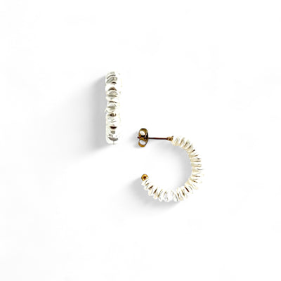 Hannah Mini Earrings in Silver with Gold