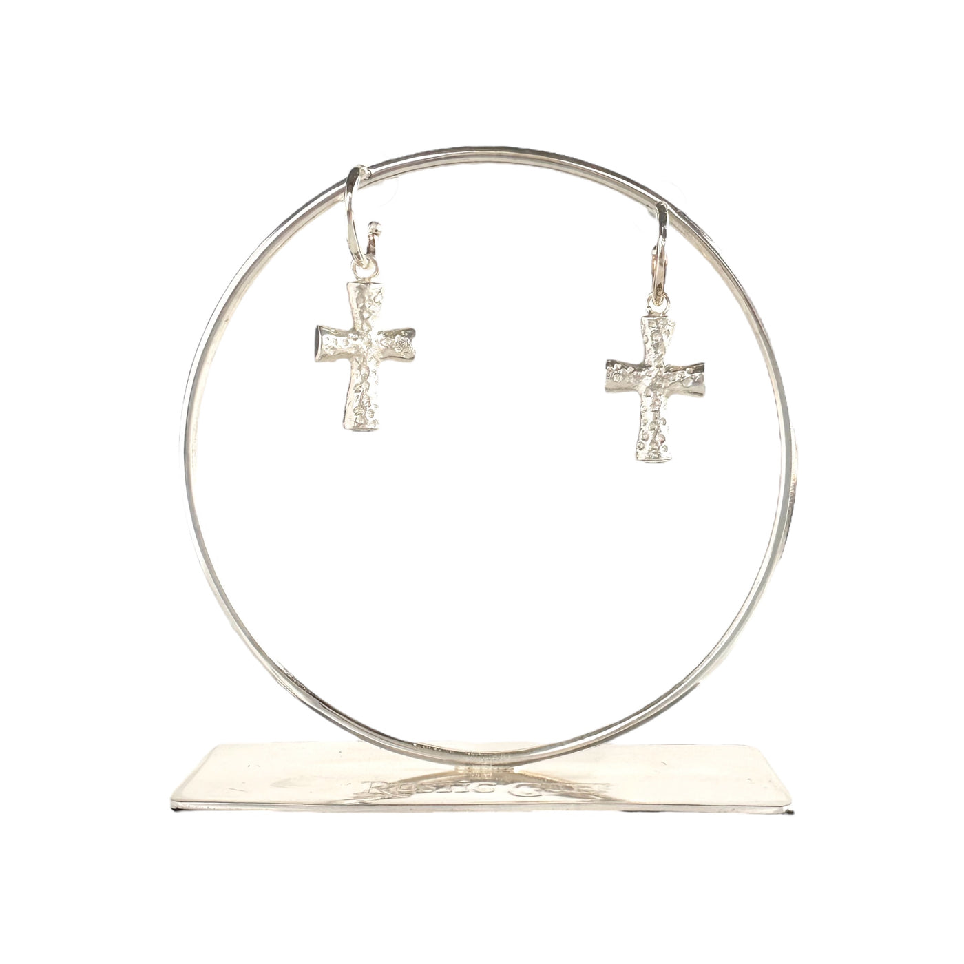 Santa Ana Cross Earrings - Silver