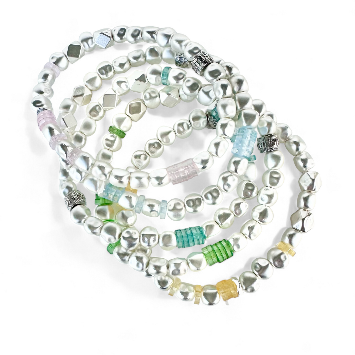 Charleston Beaded - Green - Silver