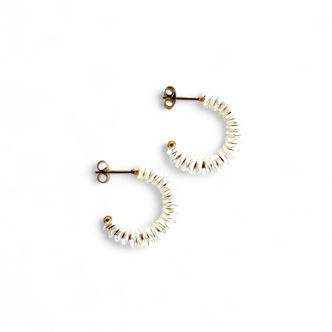 Hannah Mini Earrings in Silver with Gold