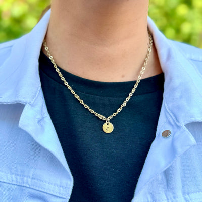 Ithaca Initial Necklace - Gold-Single Letter