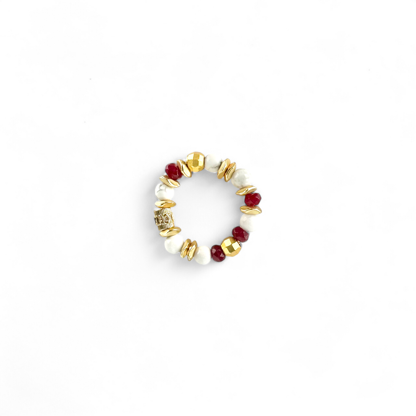 Hudson Gold Ring - Red & White