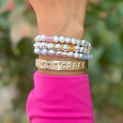 Charleston Beaded - Light Pink - Silver