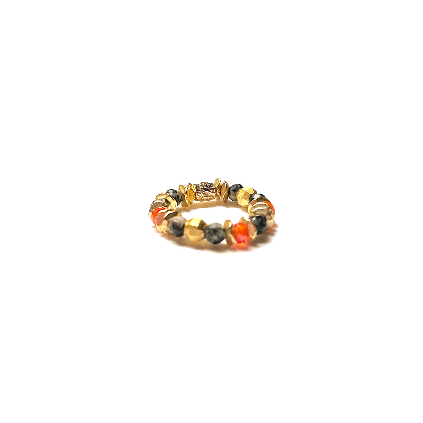 Hudson Gold Ring - Orange & Black