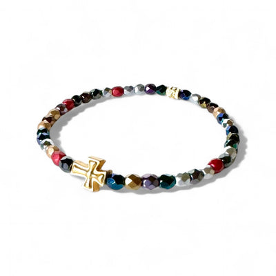 August Cross Multi Beaded - Gold