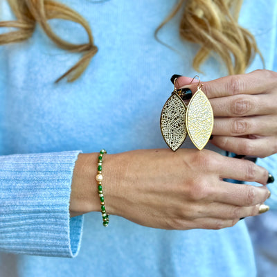 Auric Leaf Earrings on Gold-OTC