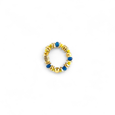 Hudson Gold Ring - Blue & Yellow