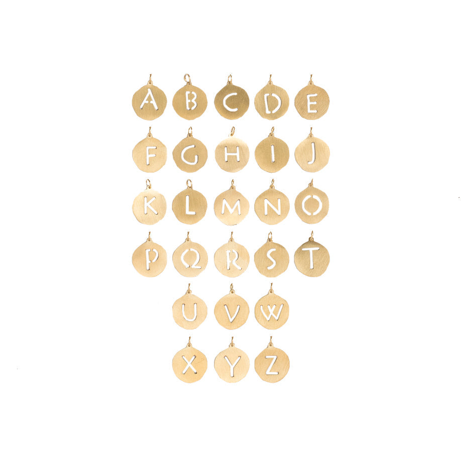 Kimbo- Single Initial Gold Charm - Navy