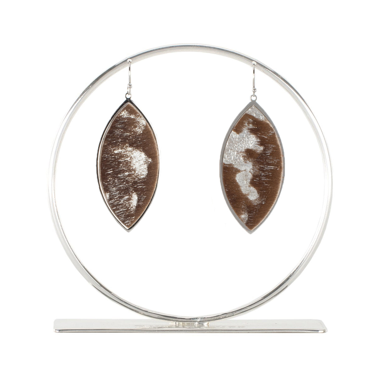 *Calfskin Leaf Shaped Earrings - Canyon Creek on Silver