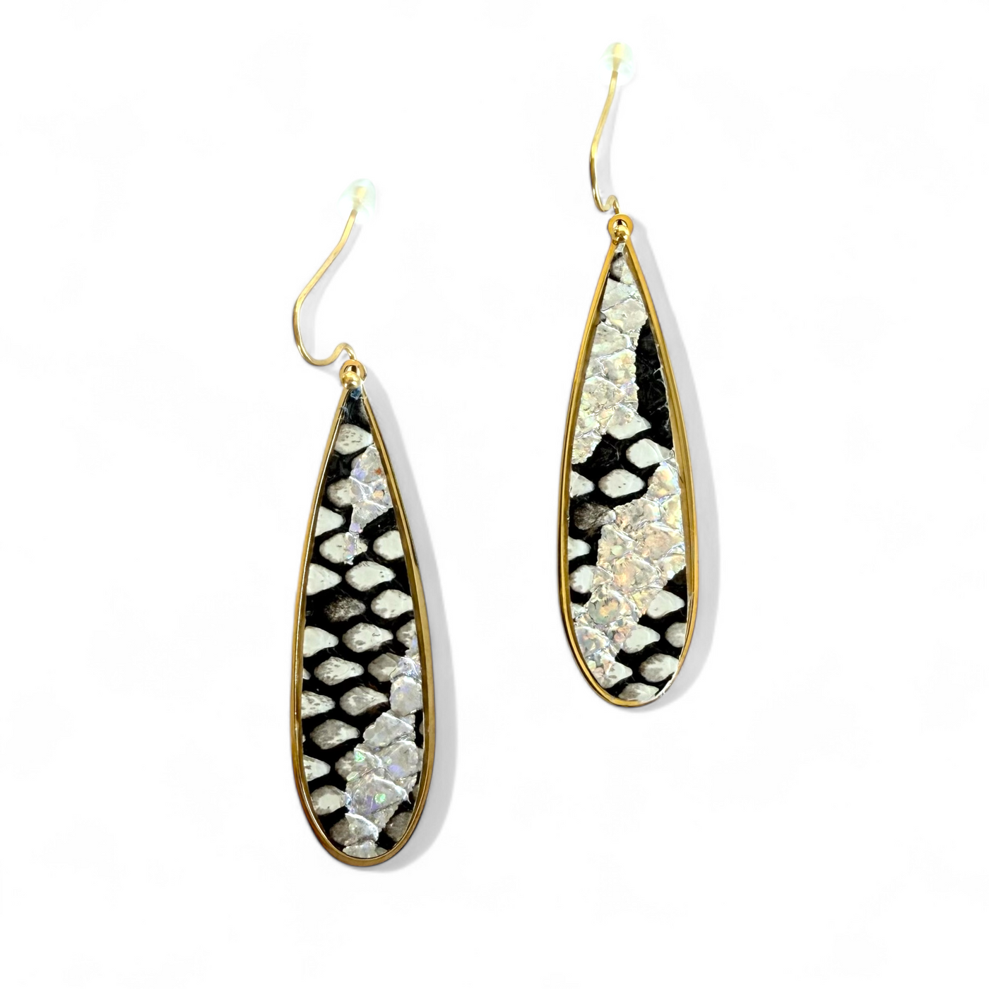 Twilight Mocha Teardrop Earrings on Gold-OTC