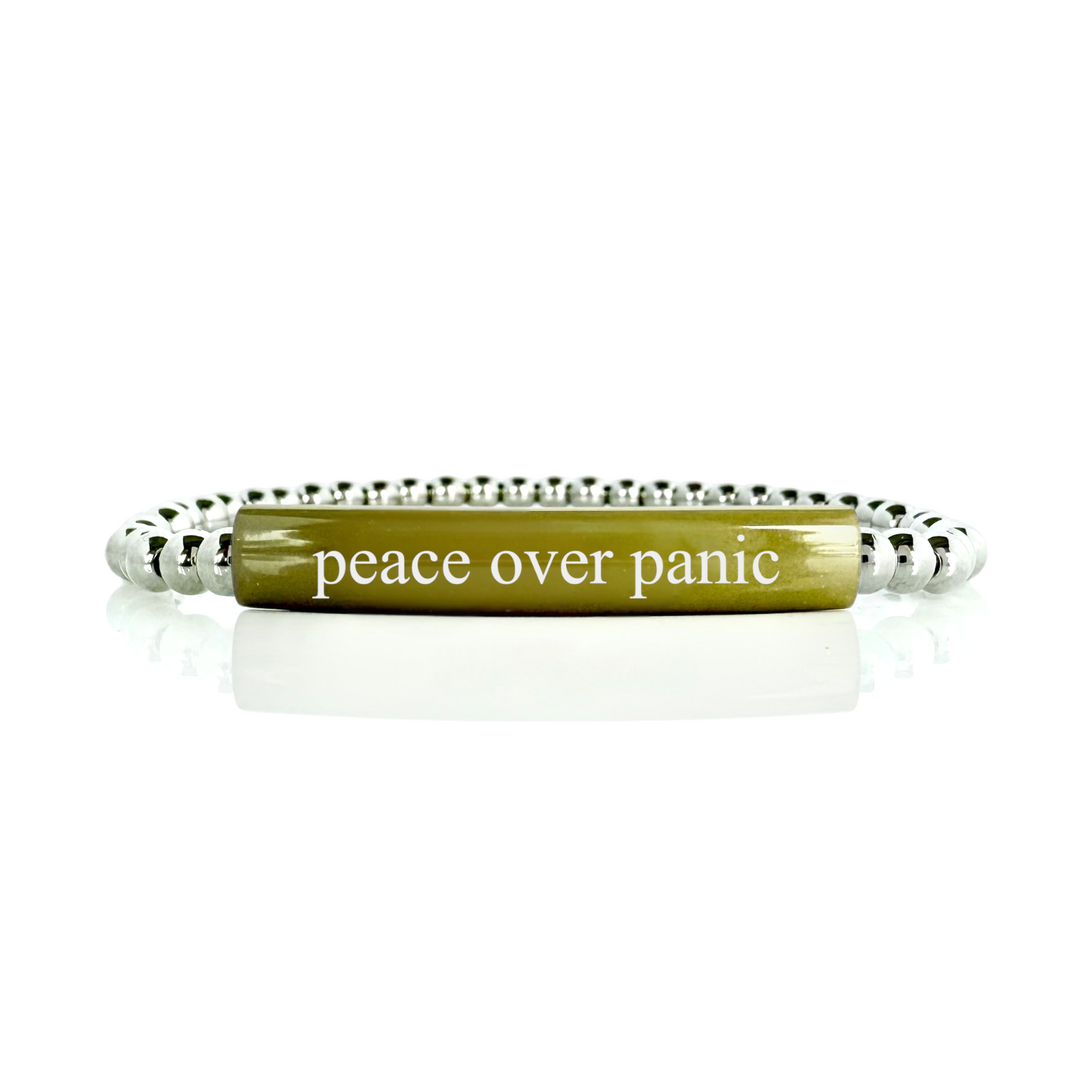 Peace Over Panic - Kelly Engraved Olive Green Plate