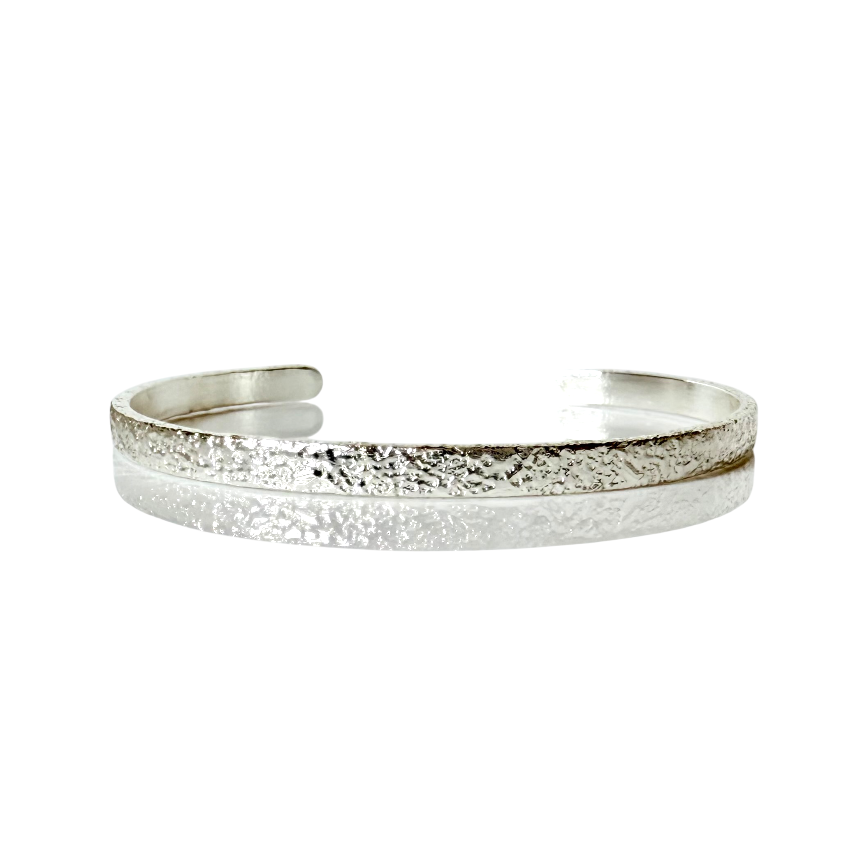 Textured & Tapered Mini Cuff - Silver