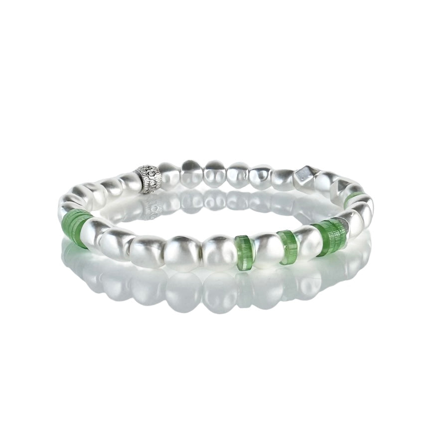 Charleston Beaded - Green - Silver