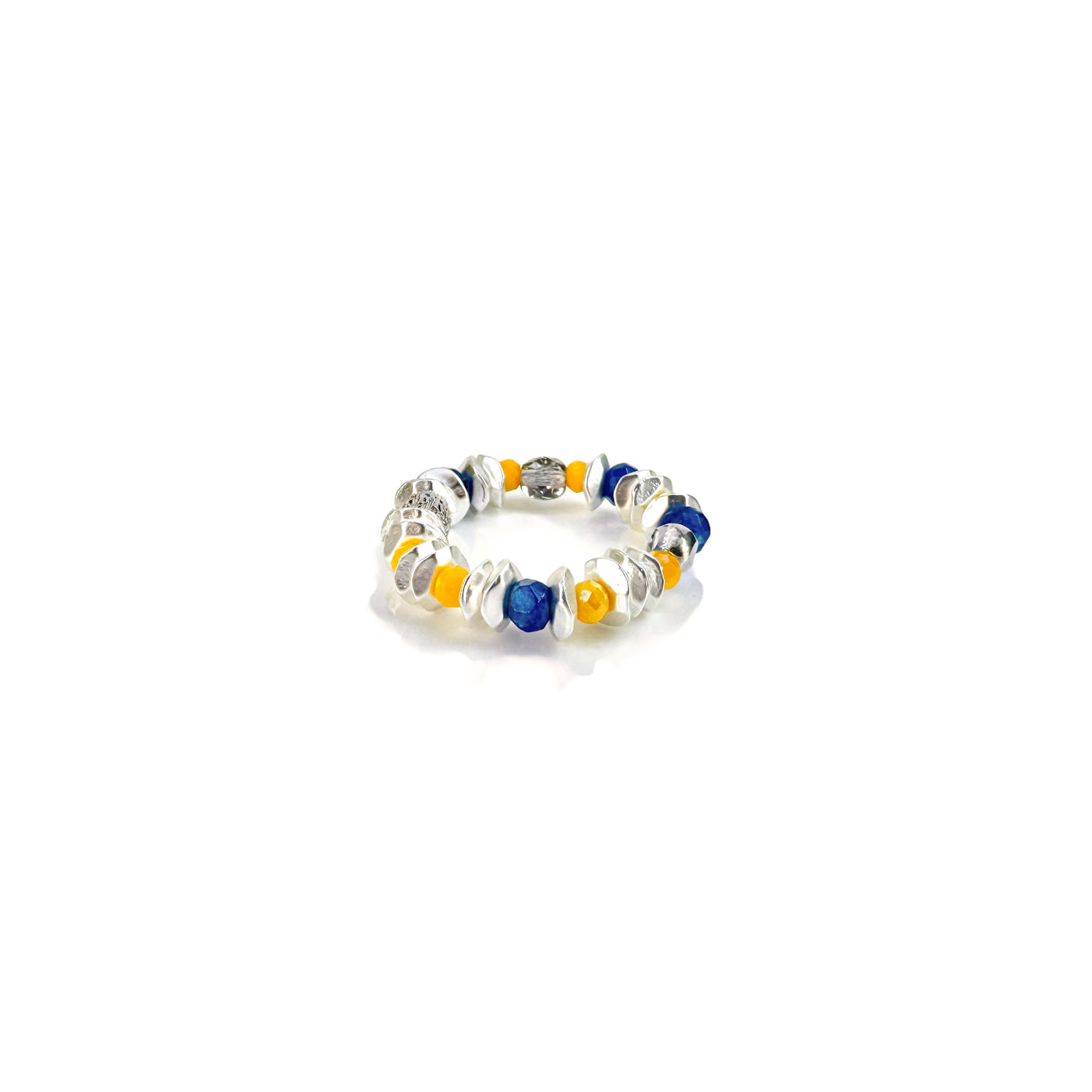 Hudson Silver Ring - Blue & Yellow