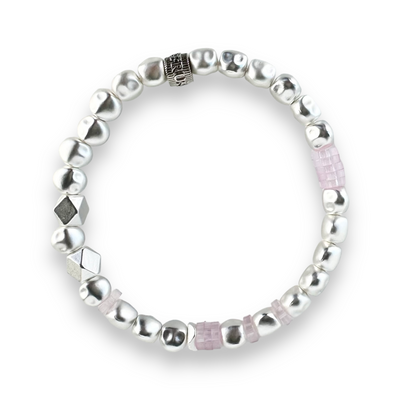 Charleston Beaded - Light Pink - Silver