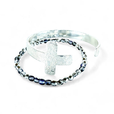 Napa Silver Cross Cuff Meets Starry Night - Duo