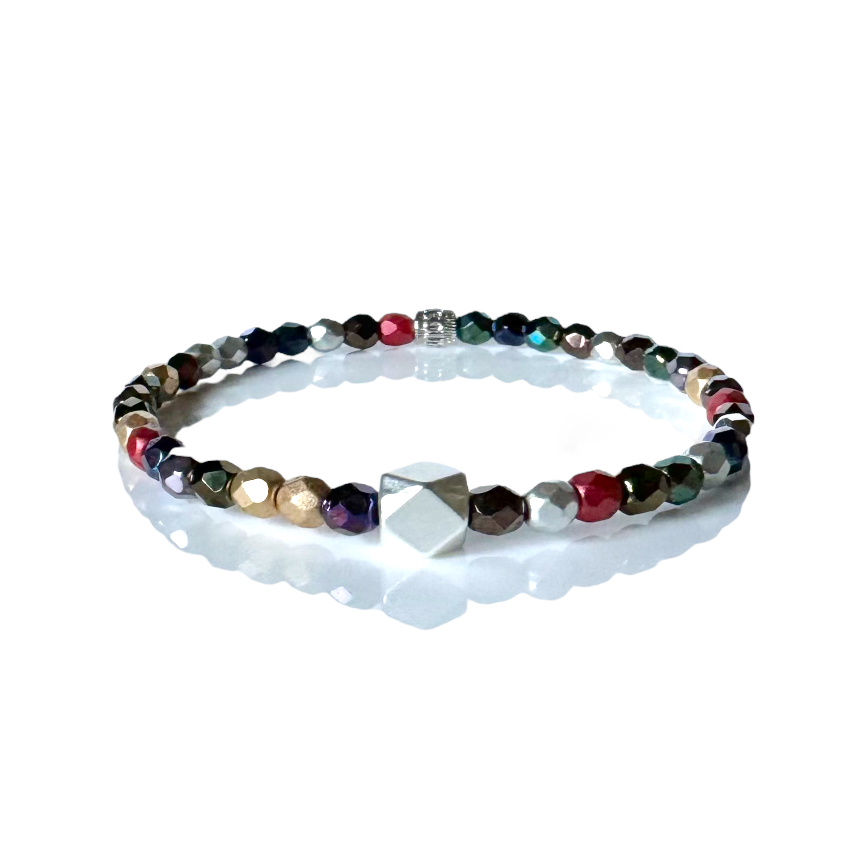 August Geometric Multi Beaded - Silver