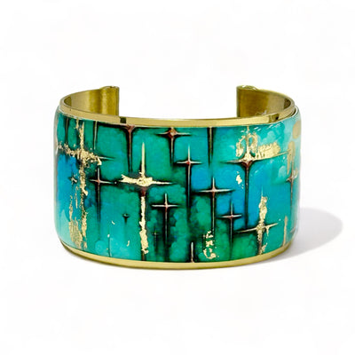 Mermaid Patina Brass Cuff Bracelet | Nature Jewelry