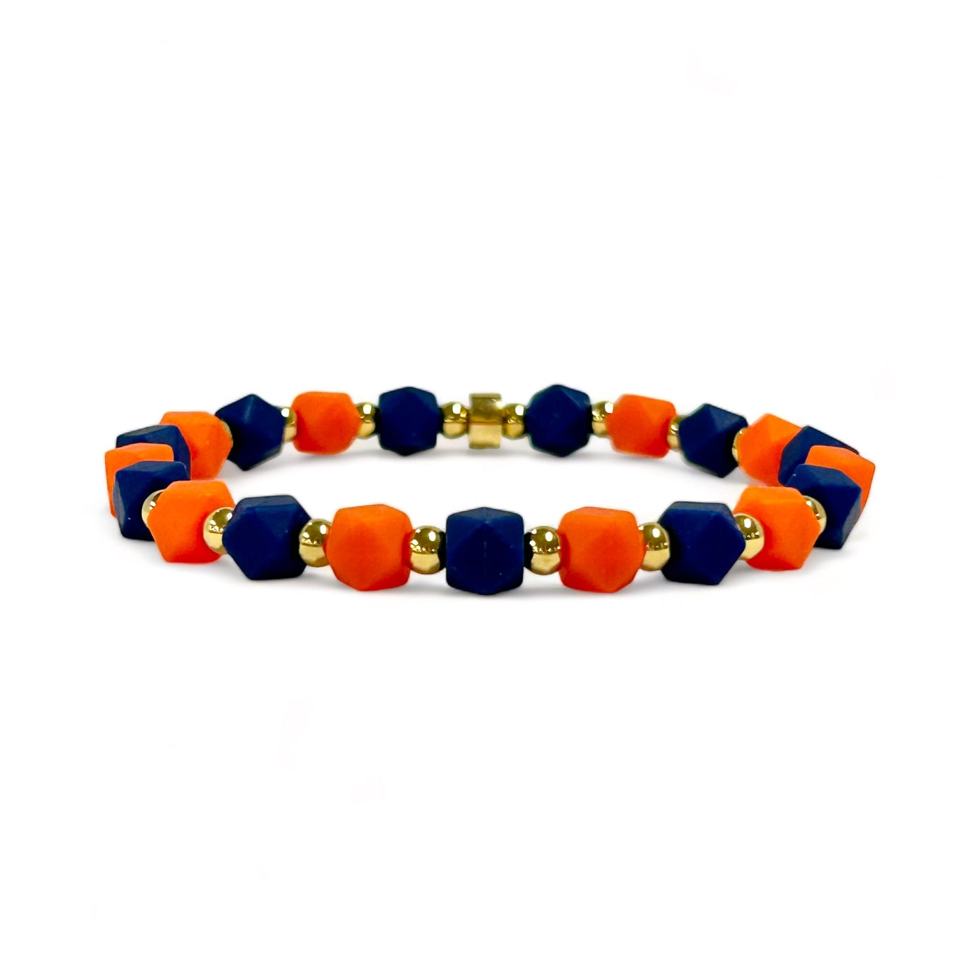 *Hexagon Bracelet Orange and Navy