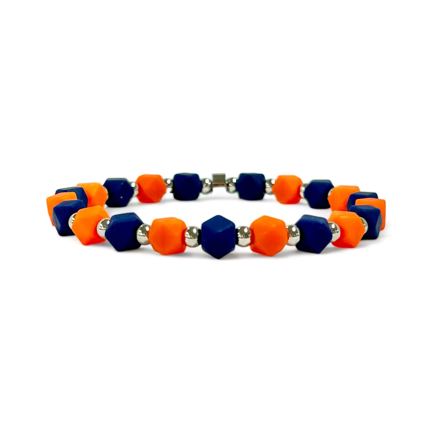 *Hexagon Bracelet Orange and Navy