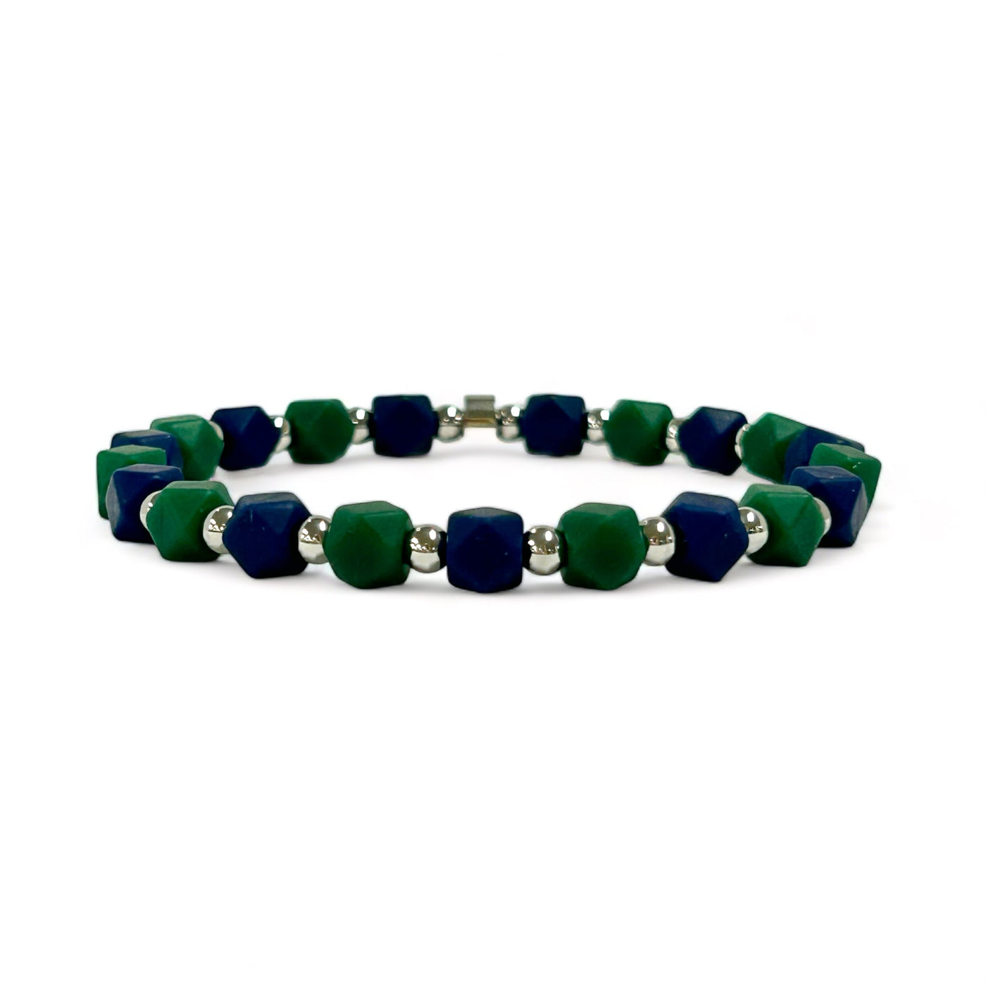 *Hexagon Bracelet Green and Navy