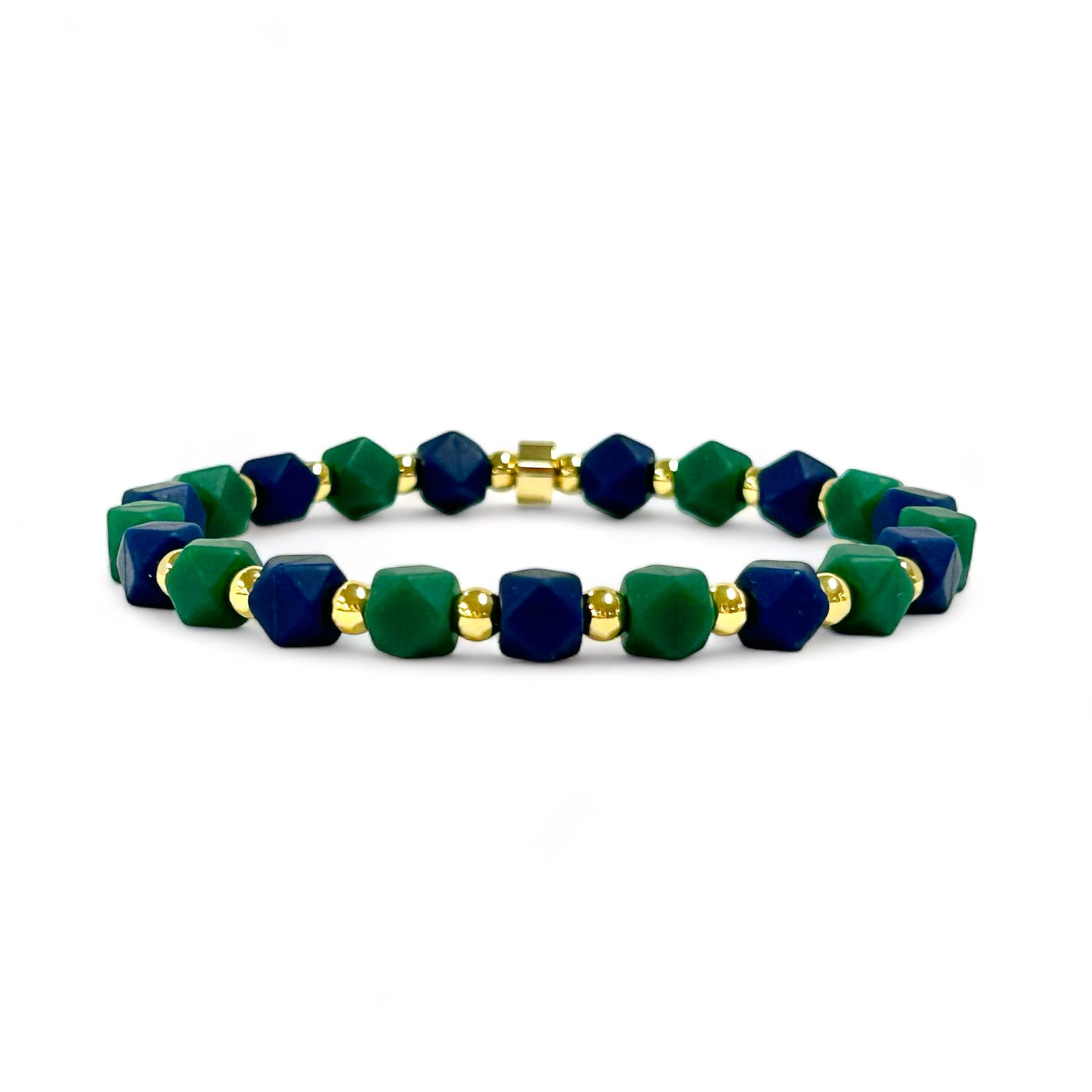 *Hexagon Bracelet Green and Navy